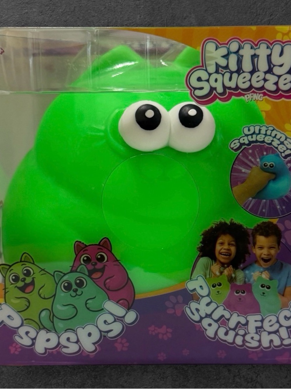 Squeeze Bright Green Kitty Squeeze Squishy New